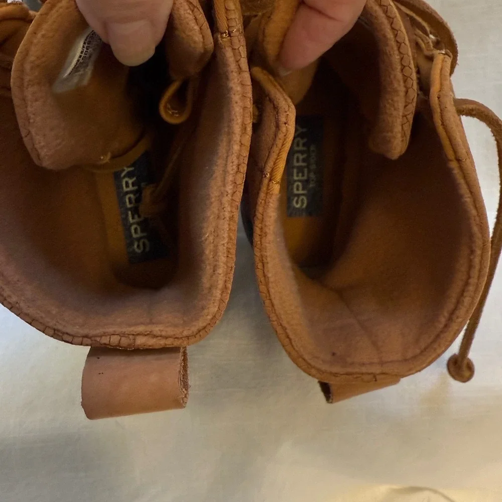 Sperry Top Sider‎ Women's Boots Duck Boots Tan Leather Black Rubber Size 6.5
